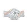 Thumbnail Image 4 of Round-Cut Diamond Bypass Bridal Set 1/2 ct tw 10K Rose Gold