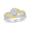 Thumbnail Image 1 of Adore Round-Cut Diamond Bypass Bridal Set 5/8 ct tw 10K Two-Tone Gold