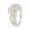 Thumbnail Image 2 of Adore Round-Cut Diamond Bypass Bridal Set 5/8 ct tw 10K Two-Tone Gold