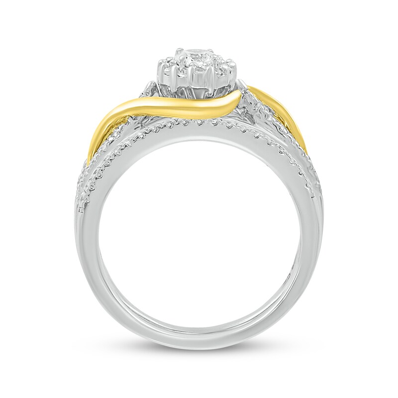 Main Image 3 of Adore Round-Cut Diamond Bypass Bridal Set 5/8 ct tw 10K Two-Tone Gold
