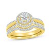 Thumbnail Image 1 of Round-Cut Diamond Double Halo Bridal Set 1/2 ct tw 10K Yellow Gold