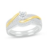 Thumbnail Image 1 of Round-Cut Diamond Swirl Bridal Set 1/2 ct tw 10K Two-Tone Gold