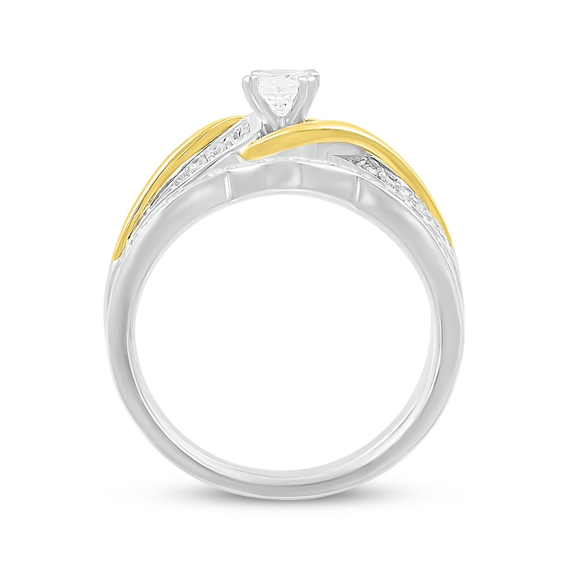 Main Image 3 of Round-Cut Diamond Swirl Bridal Set 1/2 ct tw 10K Two-Tone Gold