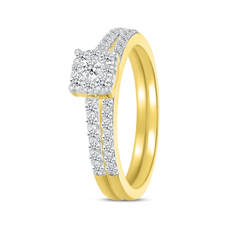 Main Image 2 of Adore Multi-Diamond Round-Cut Bridal Set 1/2 ct tw 10K Yellow Gold