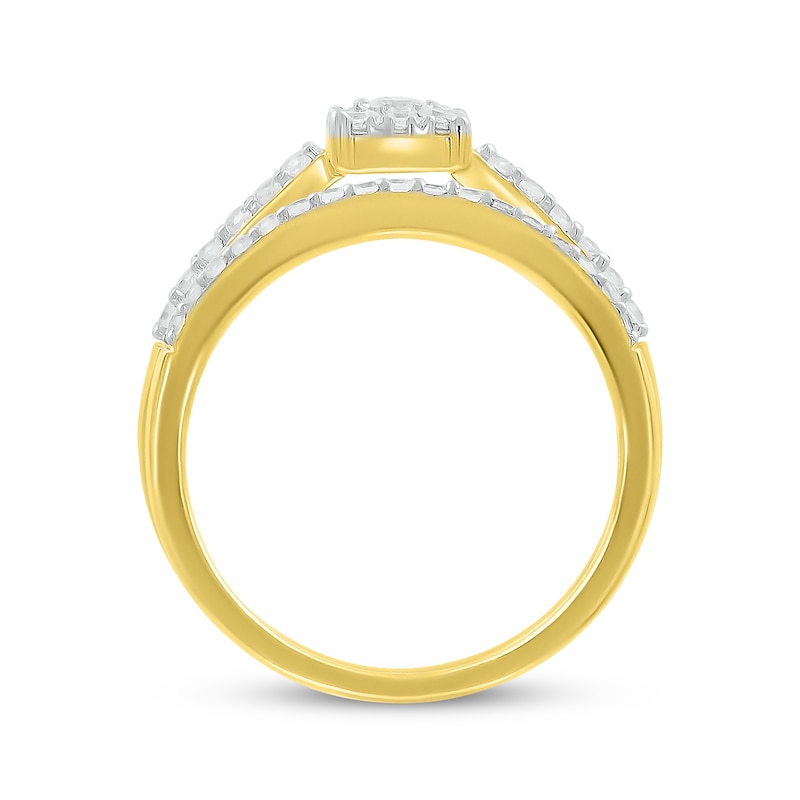 Main Image 3 of Adore Multi-Diamond Round-Cut Bridal Set 1/2 ct tw 10K Yellow Gold