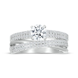 Adore Round-Cut Diamond Crossover Bridal Set 7/8 ct tw 10K White Gold