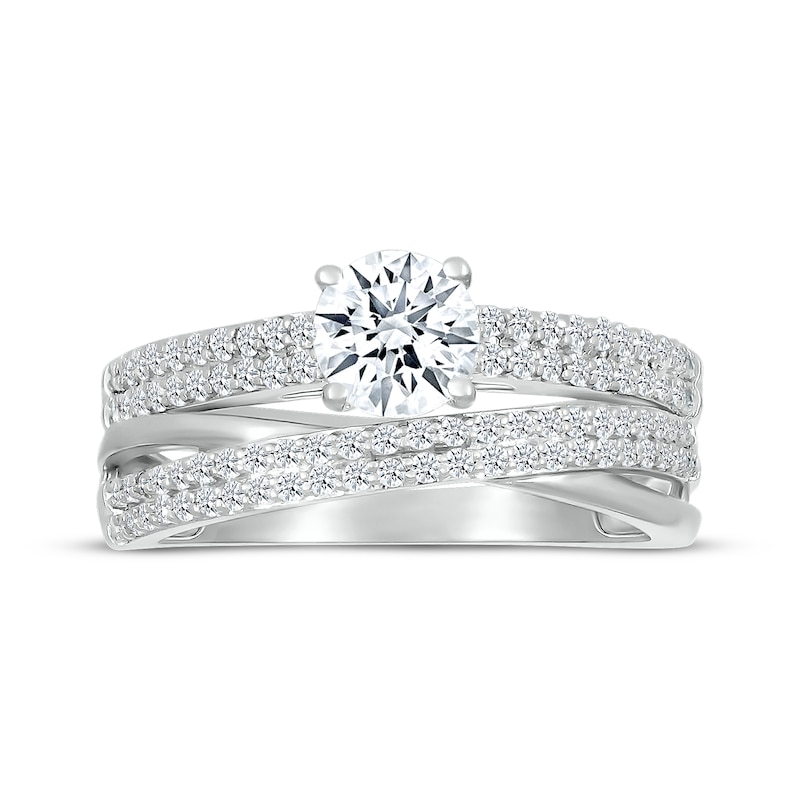 Main Image 1 of Adore Round-Cut Diamond Crossover Bridal Set 7/8 ct tw 10K White Gold