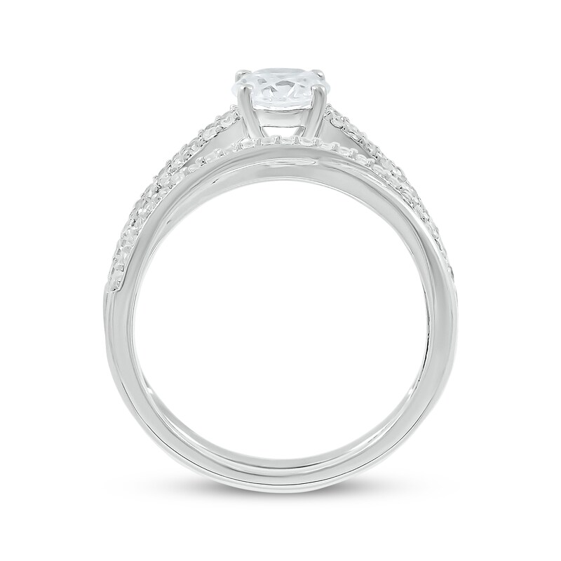 Main Image 3 of Adore Round-Cut Diamond Crossover Bridal Set 7/8 ct tw 10K White Gold