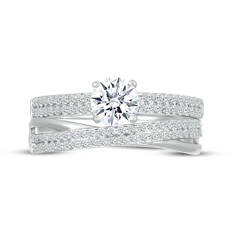Main Image 4 of Adore Round-Cut Diamond Crossover Bridal Set 7/8 ct tw 10K White Gold