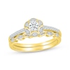 Thumbnail Image 1 of Adore Round-Cut Diamond Flower Halo Bridal Set 1/3 ct tw 10K Yellow Gold