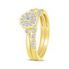 Thumbnail Image 2 of Adore Round-Cut Diamond Flower Halo Bridal Set 1/4 ct tw 10K Yellow Gold