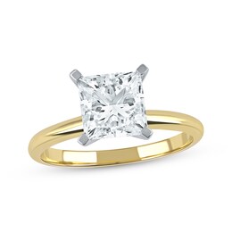 Lab-Created Diamonds by KAY Princess-Cut Solitaire Engagement Ring 2 ct tw 14K Two-Tone Gold (I/SI2)