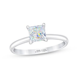 THE LEO First Light Diamond Princess-Cut Solitaire Engagement Ring 1/2 ct tw 14K White Gold (I/I1)