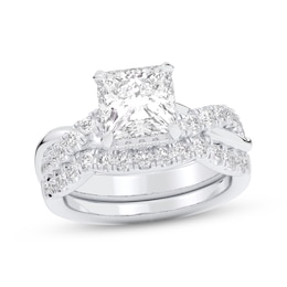 Lab-Created Diamonds by KAY Princess-Cut Double Cuff Bridal Set 3 ct tw 14K White Gold