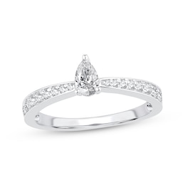 Adore Pear-Shaped Diamond Engagement Ring 1/2 ct tw 14K White Gold & Platinum