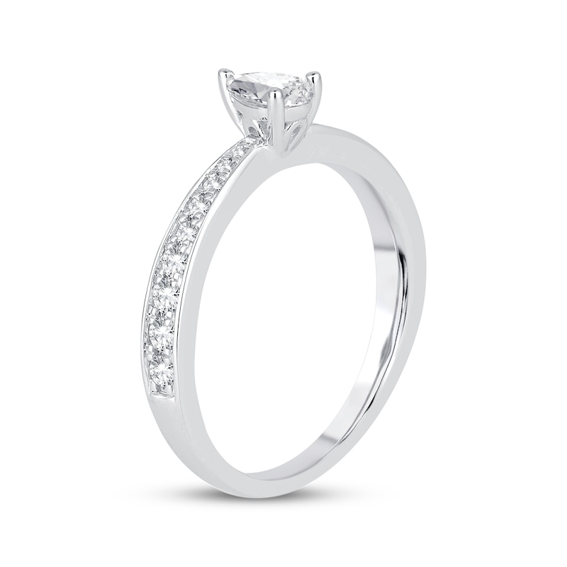 Main Image 2 of Adore Pear-Shaped Diamond Engagement Ring 1/2 ct tw 14K White Gold & Platinum