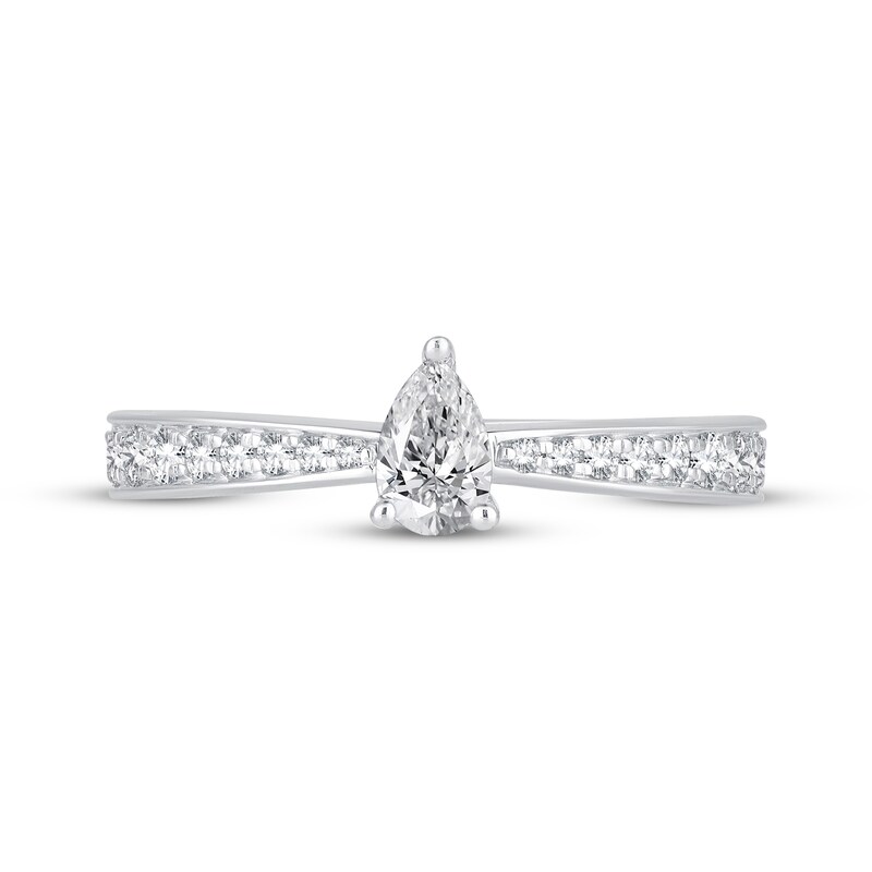 Main Image 3 of Adore Pear-Shaped Diamond Engagement Ring 1/2 ct tw 14K White Gold & Platinum