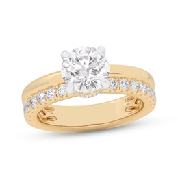 Lab-Created Diamonds by KAY Round-Cut Engagement Ring 4 ct tw 14K Yellow Gold