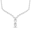 Thumbnail Image 1 of Diamond Chevron Necklace 1/4 ct tw 10K White Gold 18"