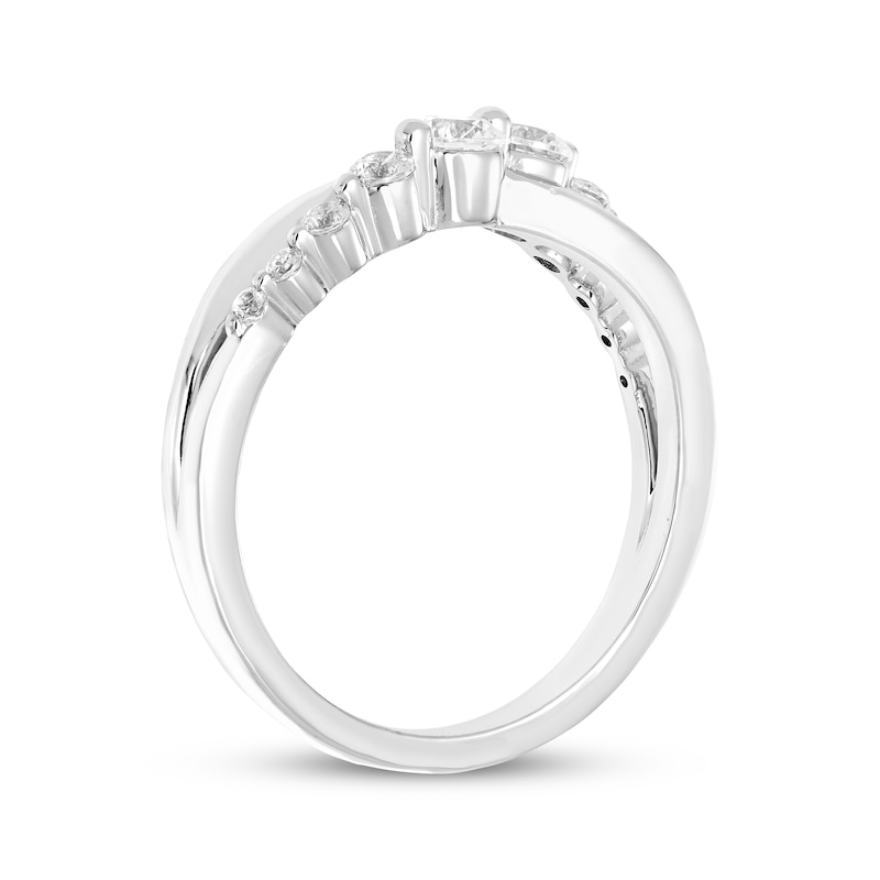 Main Image 2 of Diamond Crossover Ring 1/2 ct tw 10K White Gold