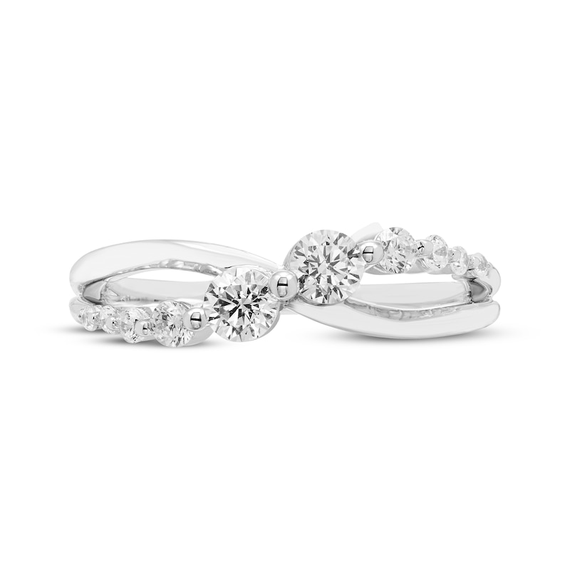 Main Image 3 of Diamond Crossover Ring 1/2 ct tw 10K White Gold