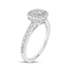 Thumbnail Image 1 of Multi-Diamond Center Cushion-Shaped Halo Engagement Ring 3/4 ct tw 14K White Gold