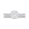 Thumbnail Image 3 of Multi-Diamond Center Cushion-Shaped Halo Engagement Ring 3/4 ct tw 14K White Gold