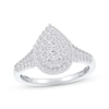 Thumbnail Image 1 of Adore Multi-Diamond Pear-Shaped Halo Engagement Ring 1/2 ct tw 14K White Gold