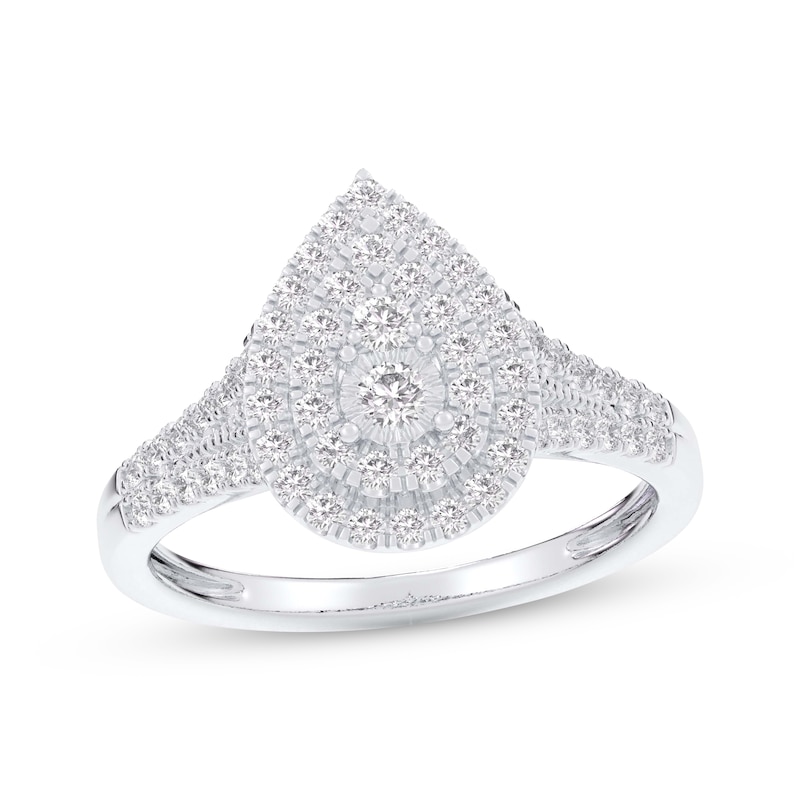 Main Image 1 of Adore Multi-Diamond Pear-Shaped Halo Engagement Ring 1/2 ct tw 14K White Gold