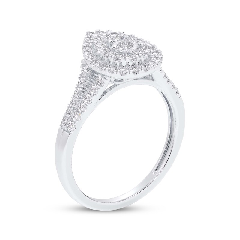 Main Image 2 of Adore Multi-Diamond Pear-Shaped Halo Engagement Ring 1/2 ct tw 14K White Gold