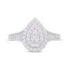 Thumbnail Image 3 of Adore Multi-Diamond Pear-Shaped Halo Engagement Ring 1/2 ct tw 14K White Gold