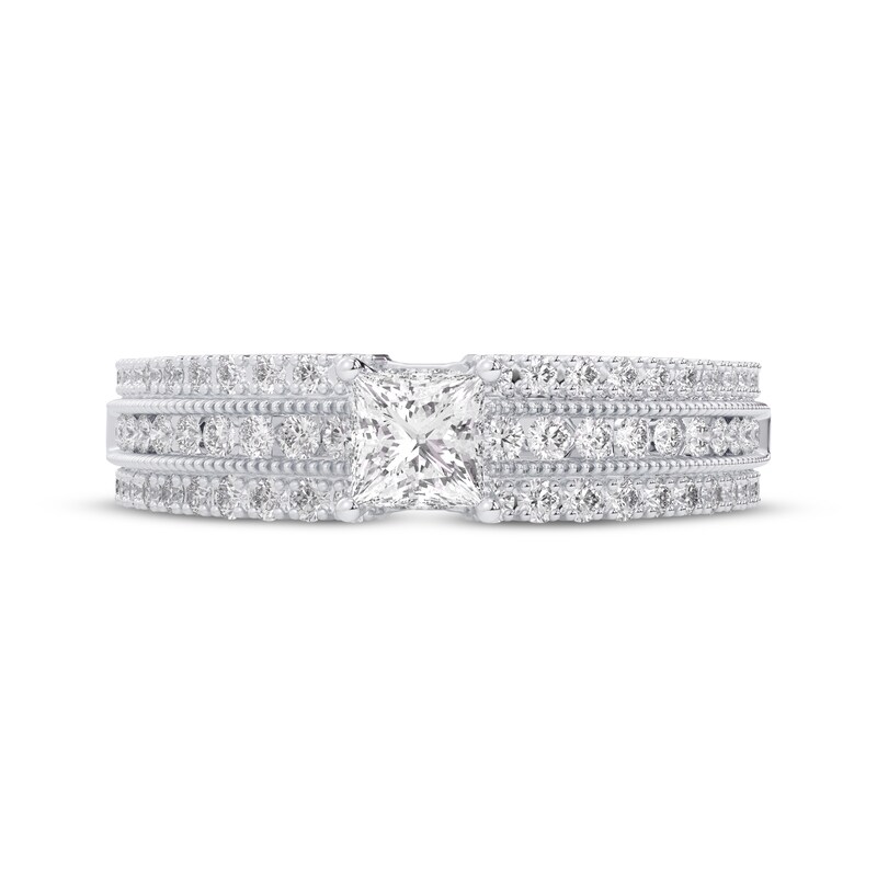 Main Image 3 of Adore Princess-Cut Diamond Three-Row Engagement Ring 1 ct tw 14K White Gold
