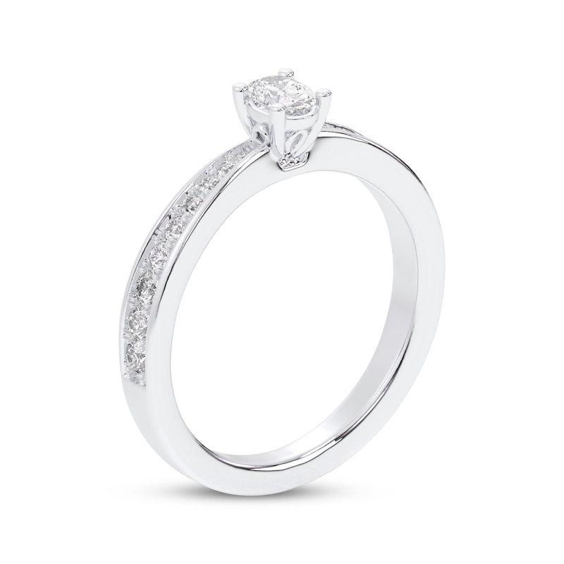 Main Image 2 of Adore Oval-Cut Diamond Engagement Ring 1/2 ct tw 14K White Gold & Platinum