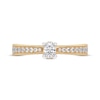 Thumbnail Image 3 of Adore Oval-Cut Diamond Tapered Engagement Ring 1/2 ct tw 14K Yellow Gold