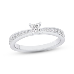 Princess-Cut Diamond Engagement Ring 1/2 ct tw 14K White Gold & Platinum