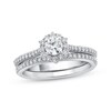 Thumbnail Image 1 of Adore Diamond Flower Halo Bridal Set 5/8 ct tw 14K White Gold