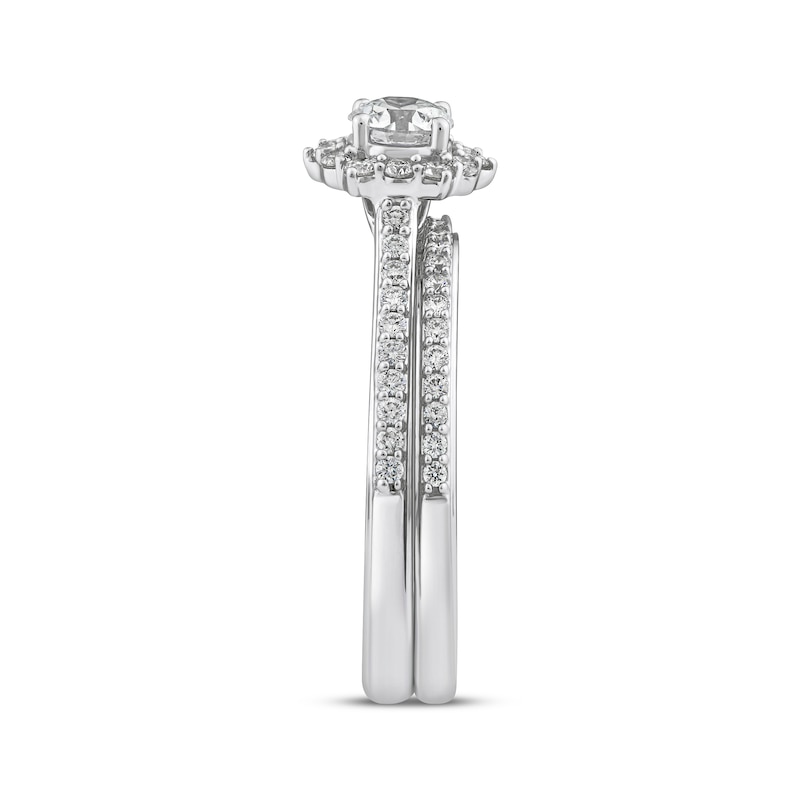 Main Image 2 of Adore Diamond Flower Halo Bridal Set 5/8 ct tw 14K White Gold