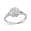 Thumbnail Image 1 of Adore Multi-Diamond Halo Engagement Ring 1/2 ct tw 14K White Gold