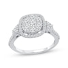 Thumbnail Image 1 of Adore Multi-Diamond Cushion Halo Engagement Ring 1 ct tw 14K White Gold