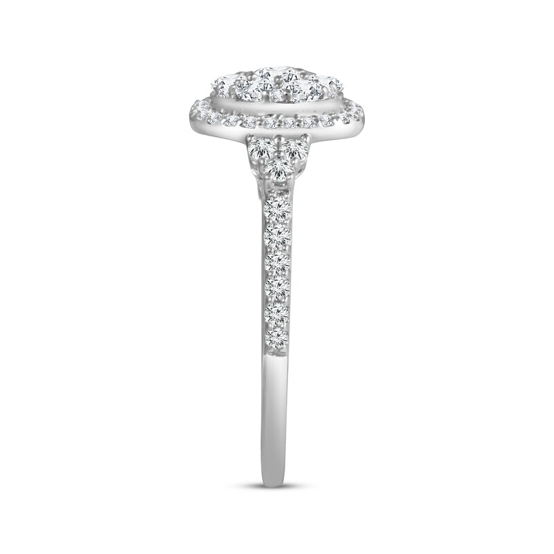 Main Image 2 of Adore Multi-Diamond Cushion Halo Engagement Ring 1 ct tw 14K White Gold