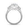 Thumbnail Image 3 of Adore Multi-Diamond Cushion Halo Engagement Ring 1 ct tw 14K White Gold
