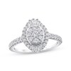 Thumbnail Image 1 of Adore Muti-Diamond Oval Starburst Halo Engagement Ring 5/8 ct tw 14K White Gold