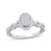 Thumbnail Image 1 of Adore Multi-Diamond Oval Halo Engagement Ring 3/8 ct tw 14K White Gold