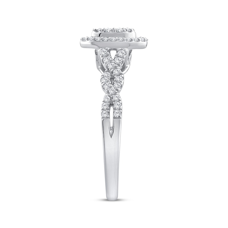 Main Image 2 of Adore Multi-Diamond Oval Halo Engagement Ring 3/8 ct tw 14K White Gold