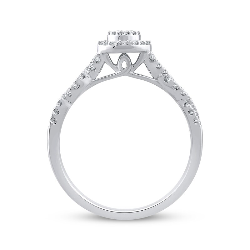 Main Image 3 of Adore Multi-Diamond Oval Halo Engagement Ring 3/8 ct tw 14K White Gold
