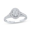 Thumbnail Image 1 of Adore Multi-Diamond Oval Halo Engagement Ring 1/2 ct tw 14K White Gold