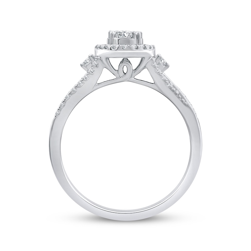 Main Image 3 of Adore Multi-Diamond Oval Halo Engagement Ring 1/2 ct tw 14K White Gold