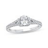 Thumbnail Image 1 of Adore Oval-Cut Diamond Draped Halo Engagement Ring 3/4 ct tw 14K White Gold