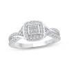 Thumbnail Image 1 of Adore Princess-Cut Quad Diamond Engagement Ring 1/2 ct tw 14K White Gold