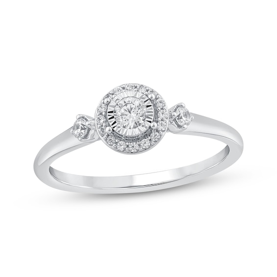 Adore Round-Cut Diamond Halo Engagement Ring 1/5 ct tw 14K White Gold